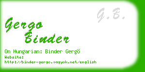 gergo binder business card