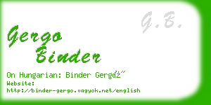 gergo binder business card